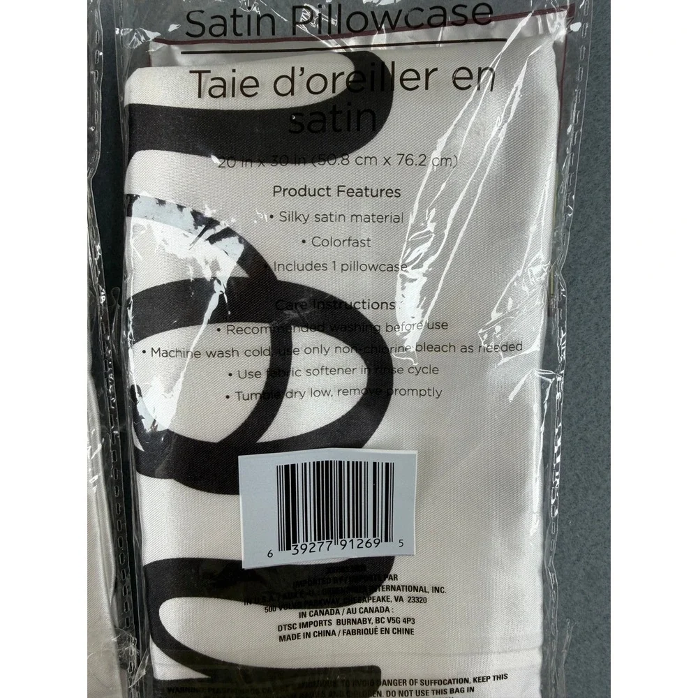 Home Collection Satin Pillowcase Unisex 20x30 White Good Morning Good Night Set